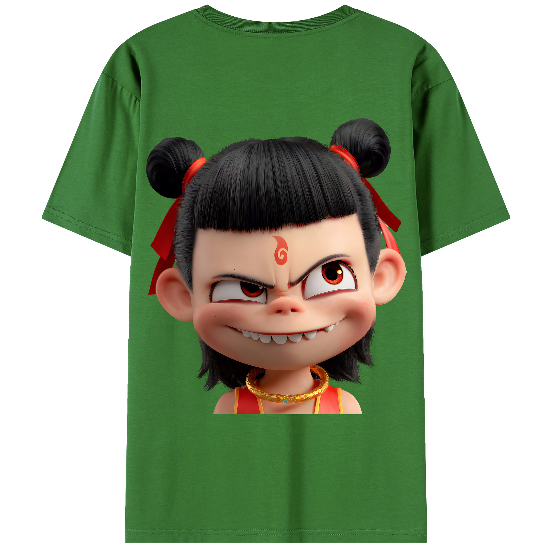 （画像用） Ne Zha 2 ナタ 魔童の大暴れ レディース半袖Tシャツ(バックプリント)